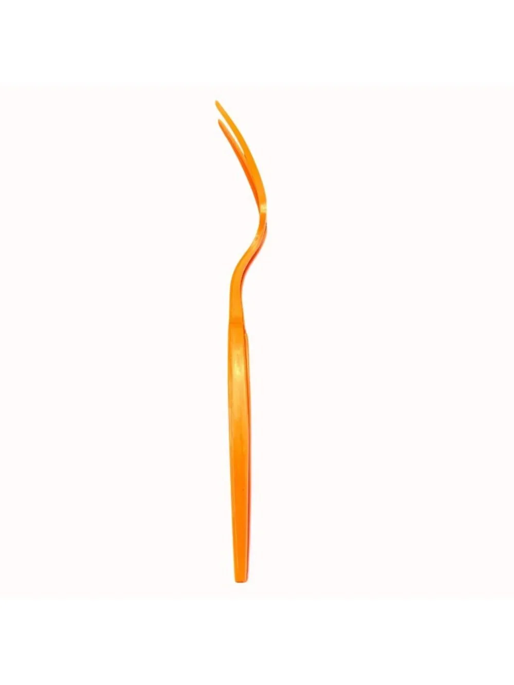 Vintage Ekco Meat Fork Orange Plastic Handle Retro MCM Kitchen Serving Utensil